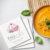 秋イン赤面ピンクパンプキンベビー素朴シャワー スタンダードランチョンナプキン