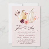 秋イン赤面ピンクブライダルシャワー 招待状 (正面)