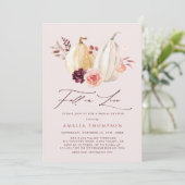 秋イン赤面ピンクブライダルシャワー 招待状 (スタンド正面)