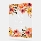 秋イン・ラブフローラ結婚ズ・ウェルカム アクリルサイン (傾斜)