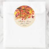 秋イン・ラブブライダルシャワー結婚のステッカーラベル ラウンドシール (バッグ)