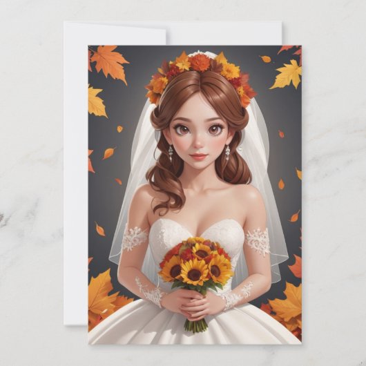 秋イン・ラブ秋ブライダルシャワー招待状 招待状 (正面)