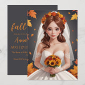 秋イン・ラブ秋ブライダルシャワー招待状 招待状 (正面/裏面)