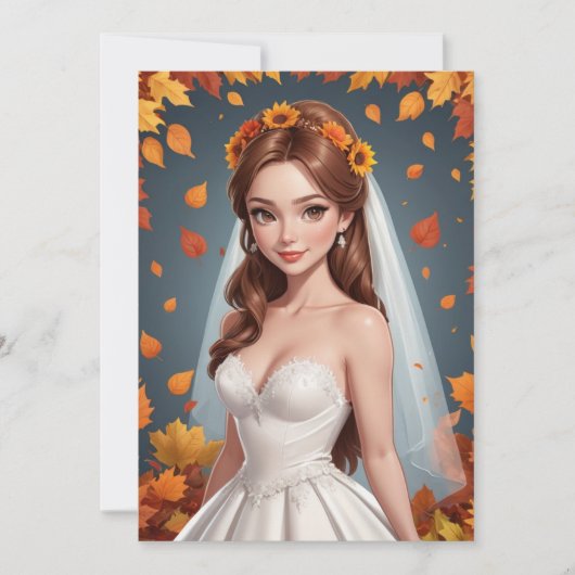 秋イン・ラブ秋ブライダルシャワー招待状 招待状 (正面)