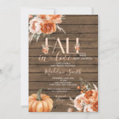 秋イン・ラブ秋素朴の木と赤ちゃんシャワー 招待状 (正面)