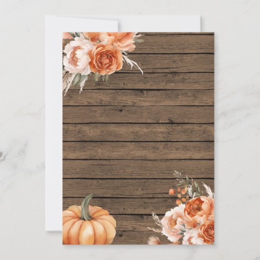 秋イン・ラブ秋素朴の木と赤ちゃんシャワー 招待状 (裏面)