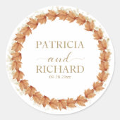 秋イン・ラブ紅葉結婚ズ ラウンドシール (正面)