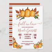 秋イン・ラブ,オレンジカボチャ,フローラブライダルシャワー 招待状 (正面/裏面)