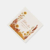 "秋イン・ラブ"ブライダルシャワー水彩フローラ スタンダードカクテルナプキン (角)