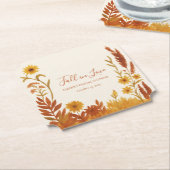 "秋イン・ラブ"ブライダルシャワー水彩フローラ ペーパーコースター (アングル)