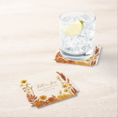 "秋イン・ラブ"ブライダルシャワー水彩フローラ ペーパーコースター (インサイチュ)