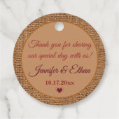 秋イン・ラブ,紅葉,バーラップ結婚ズ フェイバータグ (裏面)