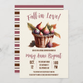 秋イン・ラブ,紅葉,フィギュス,ブライダルシャワー 招待状 (正面/裏面)