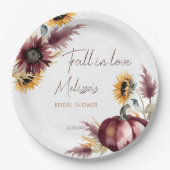 秋インlove boho pumpkinひまわりブライダルシャワー ペーパープレート (正面)