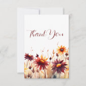 秋インlove burgundyブライダルシャワー感謝していyou サンキューカード (正面)
