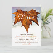 秋インLove Leaf写真 – 結婚式招待状 招待状 (スタンド正面)