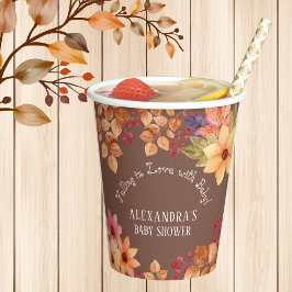 秋インLove Mocha秋のベビーシャワー 紙コップ