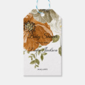 秋インlove pumpkinフローラベビーシャワー招待状 ギフトタグ (正面)