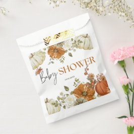 秋インlove pumpkinフローラベビーシャワー招待状 フェイバーバッグ