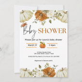秋インlove pumpkinフローラベビーシャワー招待状 招待状 (正面)