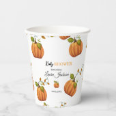 秋インlove pumpkinフローラベビーシャワー招待状 紙コップ (正面)