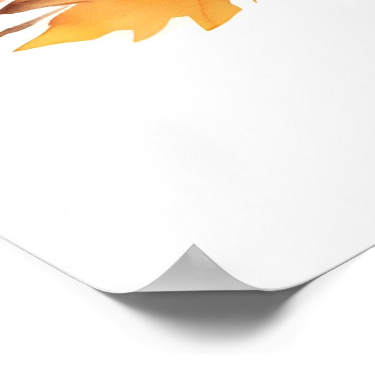 秋インlove pumpkinブライダルシャワーウェルカムサイン ポスター (角)