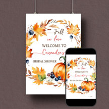 秋インlove pumpkinブライダルシャワーウェルカムサイン