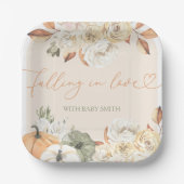 秋インLove Pumpkin秋のベビーシャワー ペーパープレート (正面)