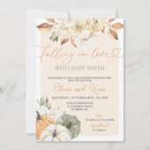 秋インLove Pumpkin秋のベビーシャワー 招待状 (正面)