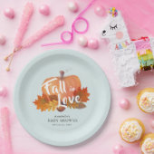 秋インLove Pumpkin 離れBlue Baby Shower ペーパープレート (パーティー)