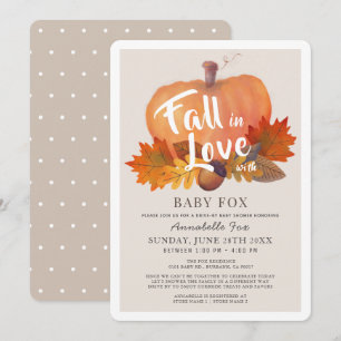 秋インLove Pumpkin Beige Drive-by Baby Shower 招待状