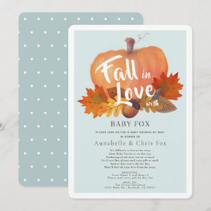 秋インLove Pumpkin Blue Baby Shower by Mail 招待状