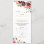 秋インLove Pumpkin Burgundy結婚のメニューカード メニュー (正面)