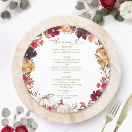 秋インLove Pumpkin Circle 結婚's Menu Card 招待状