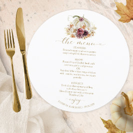 秋インLove Pumpkin Circle 結婚's Menu Card 招待状