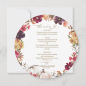 秋インLove Pumpkin Circle 結婚's Menu Card 招待状 (正面)