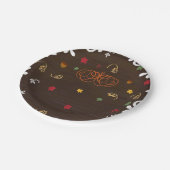 秋インLove Pumpkins 葉&ウッドベビーシャワー ペーパープレート (アングル)