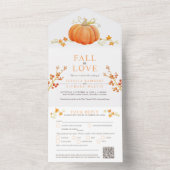 秋インlove water color pumpkin秋の結婚式QR オールインワン招待状 (内側)