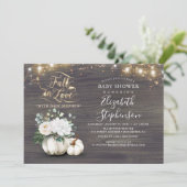 秋インLove White Pumpkin赤ちゃん素朴シャワー 招待状 (スタンド正面)