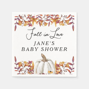 秋インLove White Pumpkin Baby Shower スタンダードカクテルナプキン