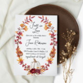 秋インLove White Pumpkin Baby Shower 招待状