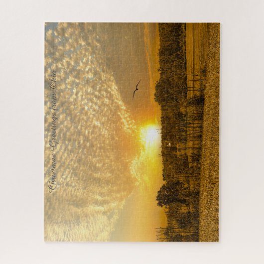 秋インOhio.Christmas Greetings Jigsawパズル ジグソーパズル (縦)