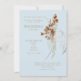 秋ウィスピボホスカイブルー両両親 招待状