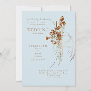 秋ウィスピボホスカイブルー両両親 招待状