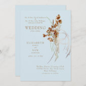 秋ウィスピボホスカイブルー両両親 招待状 (正面/裏面)