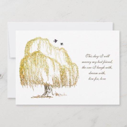 秋ウィローツリー結婚式招待状 招待状 (裏面)