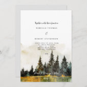 秋ウィンターマウンテンレイク結婚式招待状 招待状 (正面/裏面)