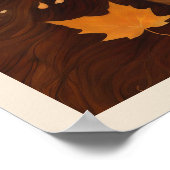 秋ウィンドウーマン葉インオレンジプリント ポスター (角)