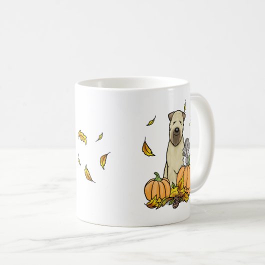 秋ウィートテリアー（ウィートン1b2）カボチャかわいい コーヒーマグカップ (正面右)