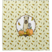 秋ウィートテリアー(ウィートン1b2)カボチャかわいい シャワーカーテン (正面)